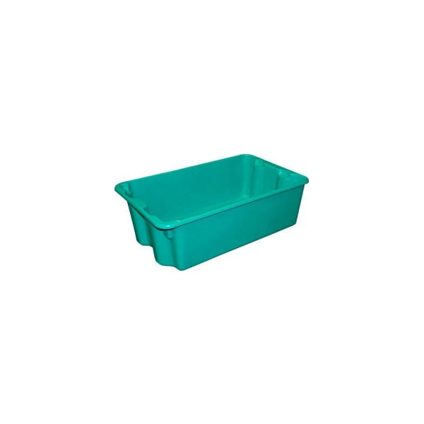 Mfg Tray Stack & Nest Storage Tote, 24-1/4 in L x 14-3/4 in W x 8 in H, Green, Fiberglass, 10 PK 780508-5170 - main